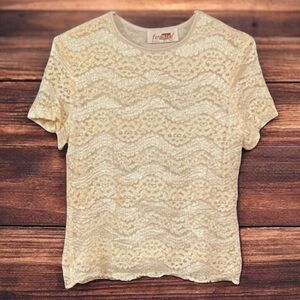 VINTAGE STRETCH LACE BLOUSE SIZE LARGE